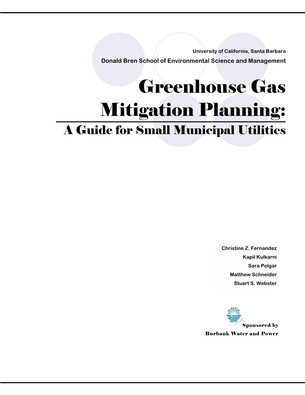 Green House Gas Mitigation Strategies