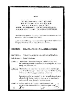 Protocol of Agreement Between the Government of Rwanda and The