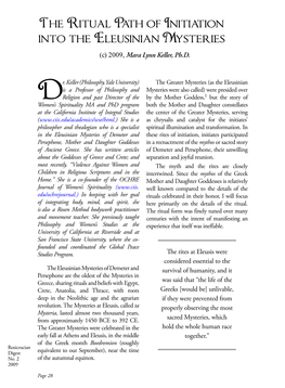 The Ritual Path of Initiation Into the Eleusinian Mysteries (C) 2009, Mara Lynn Keller, Ph.D