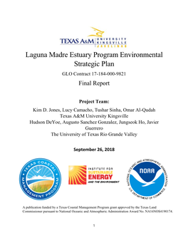 Laguna Madre Estuary Program Environmental Strategic Plan GLO Contract 17-184-000-9821 Final Report