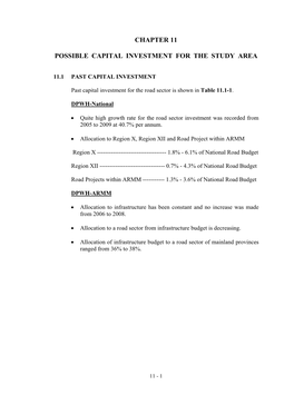 Chapter 11 Possible Capital Investment for the Study