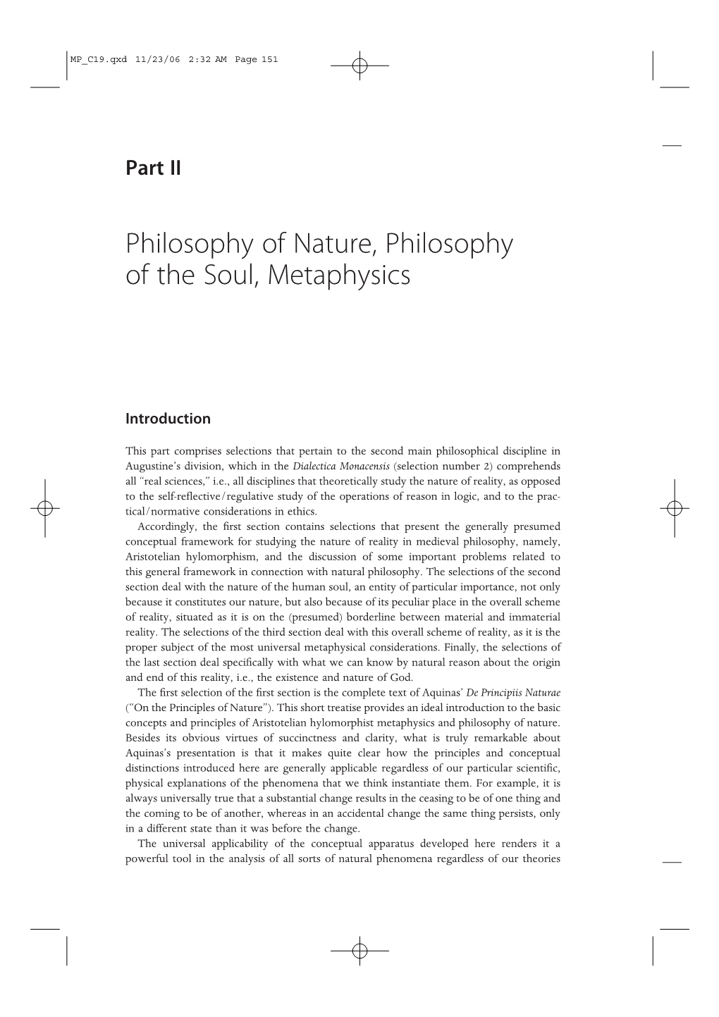 Part 2: Philosophy of Nature, Philosophy of the Soul, Metaphysics