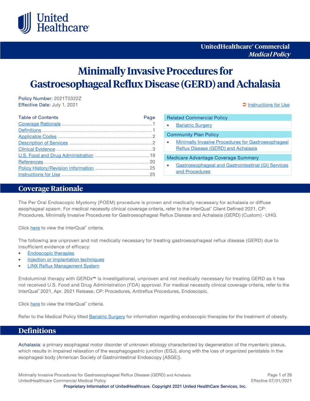 Minimally Invasive Procedures for Gastroesophageal Reflux Disease (GERD) and Achalasia