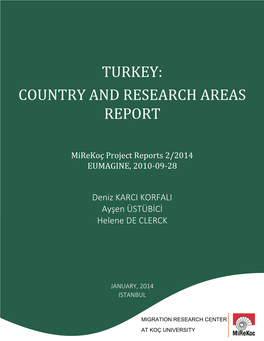 Turkey: Country and Research Areas Report