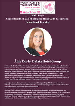 Supported By: Áine Doyle, Dalata Hotel Group