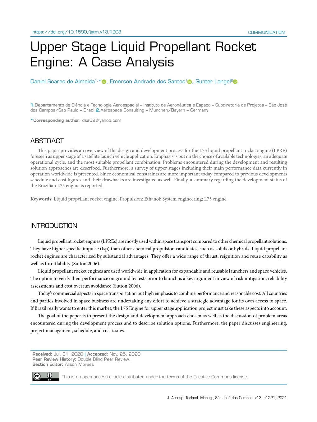 Upper Stage Liquid Propellant Rocket Engine: a Case Analysis