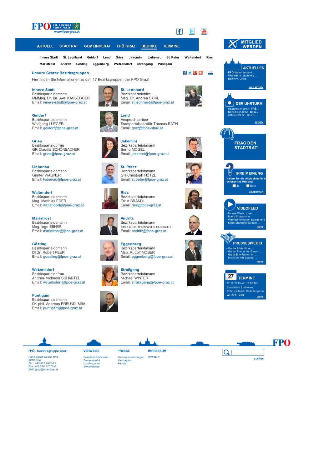 Fpö Graz Bezirke Termine