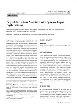 Degos-Like Lesions Associated with Systemic Lupus Erythematosus