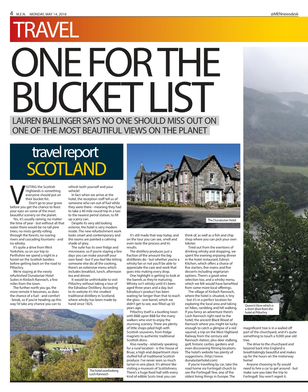 TRAVEL ONE for the BUCKET LIST LAUREN BALLINGER SAYS NO ONE SHOULD MISS out on ONE of the MOST BEAUTIFUL VIEWS on the PLANET Travel Report SCOTLAND