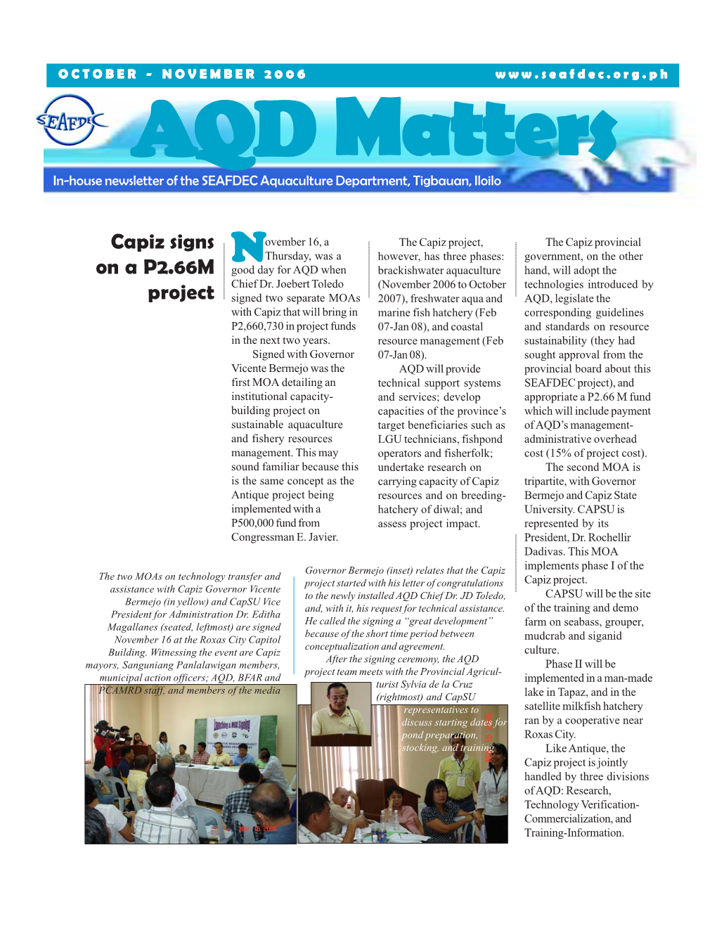 AQD Matters Vol. 3 October-November