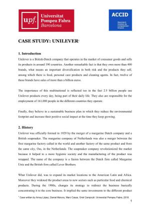 Case Study: Unilever1