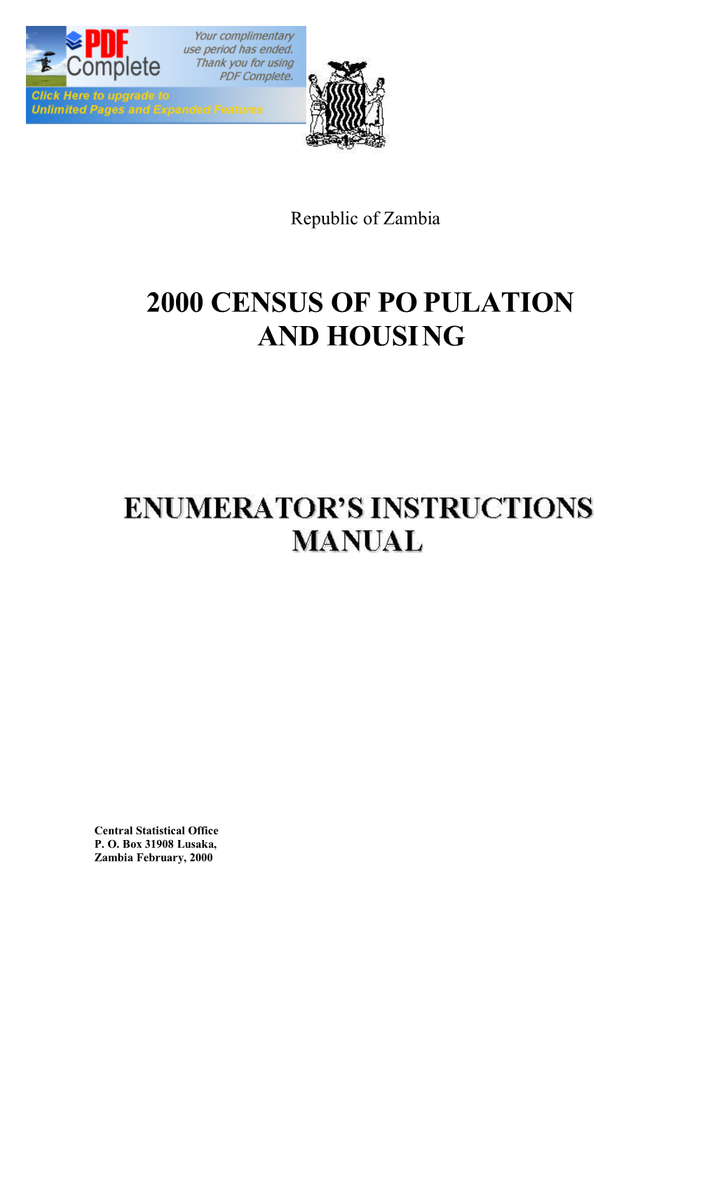 2000 Census of Po Pulation and Housi Ng