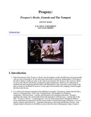 Propero's Books, Genesis and the Tempest