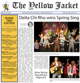 Delta Chi Rho Wins Spring Sing