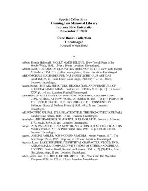 Complete PDF Listing of Uncataloged
