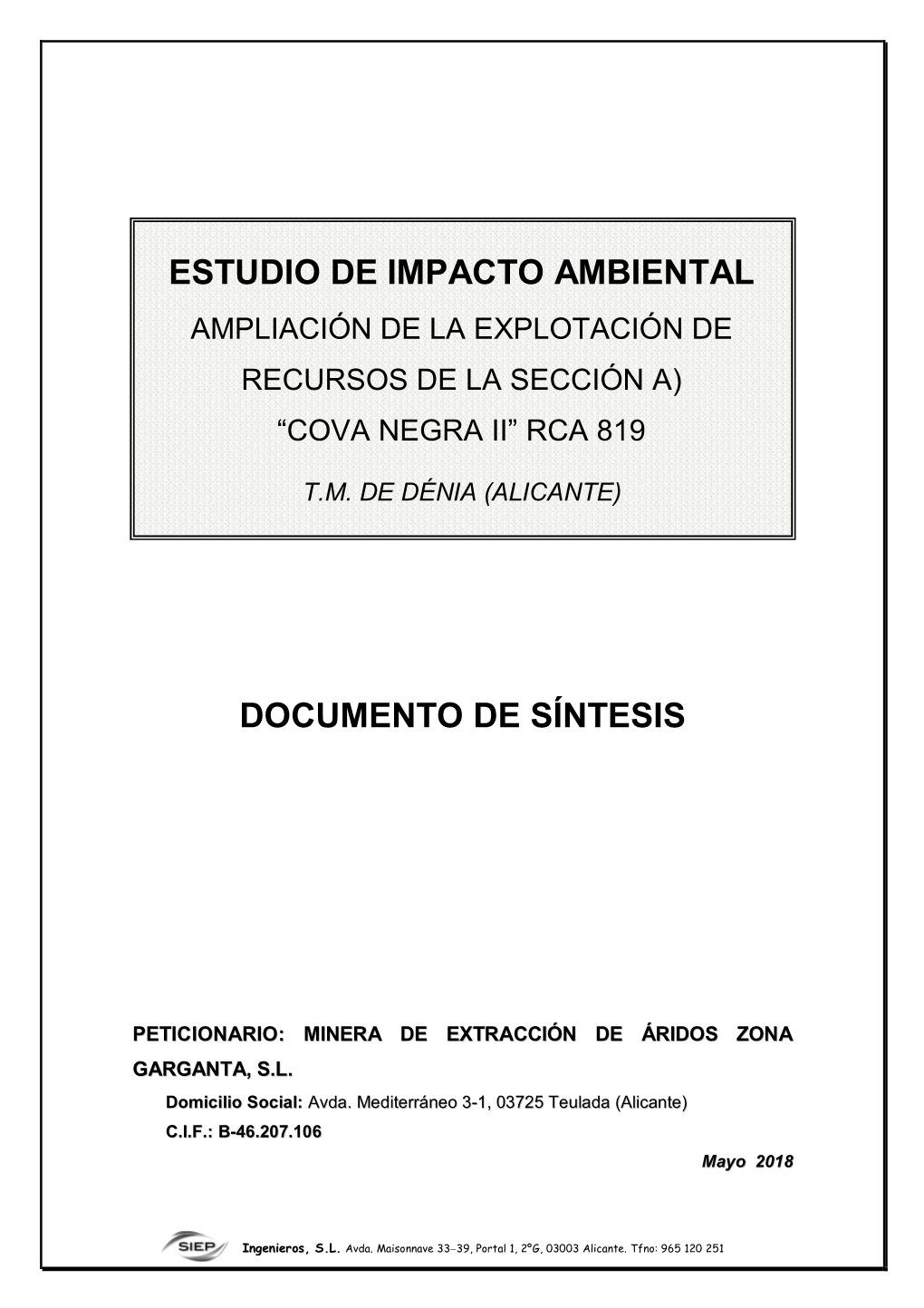 Documento De Síntesis Estudio De Impacto Ambiental