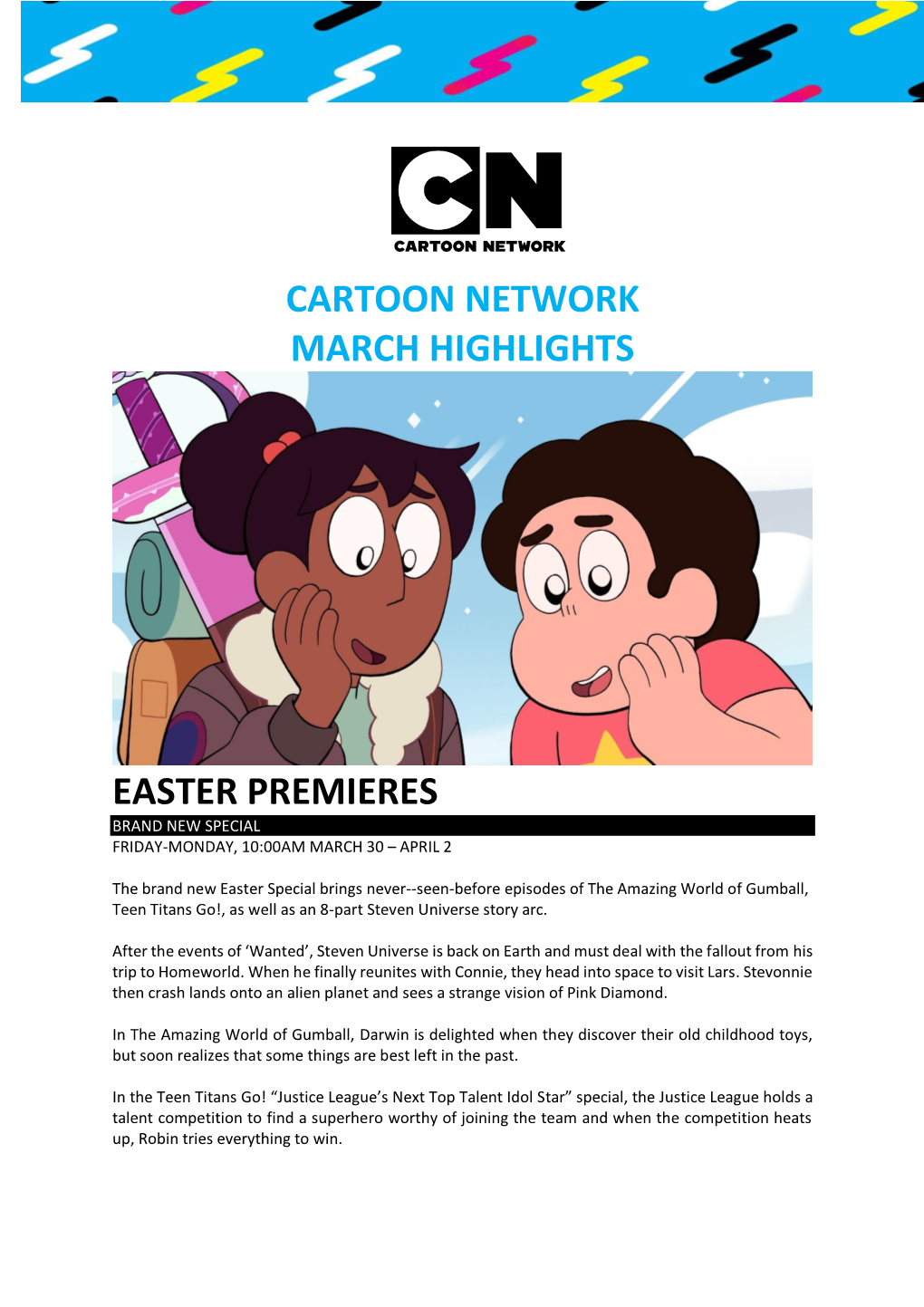 Cartoon Network March Highlights Easter Premieres