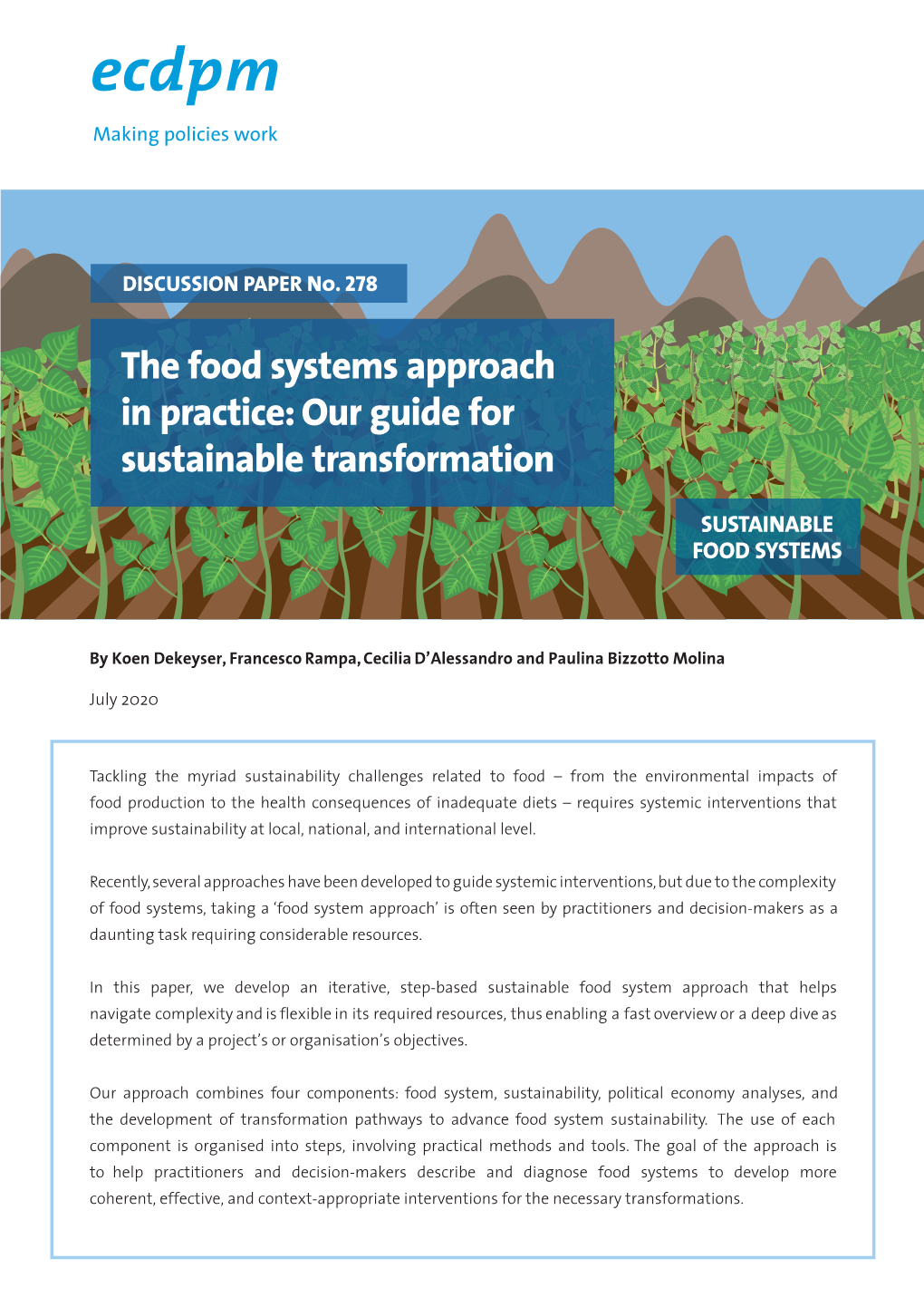 The Food Systems Approach in Practice: Our Guide for Sustainable Transformation