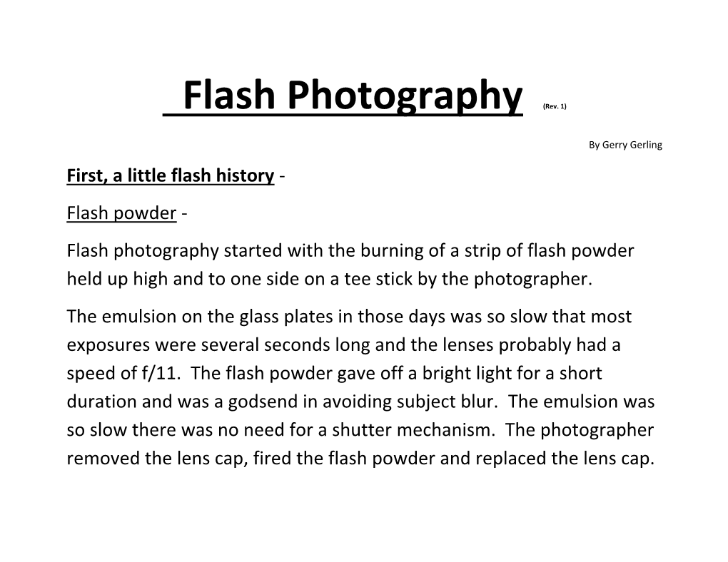 Flash Photography (Rev. 1)