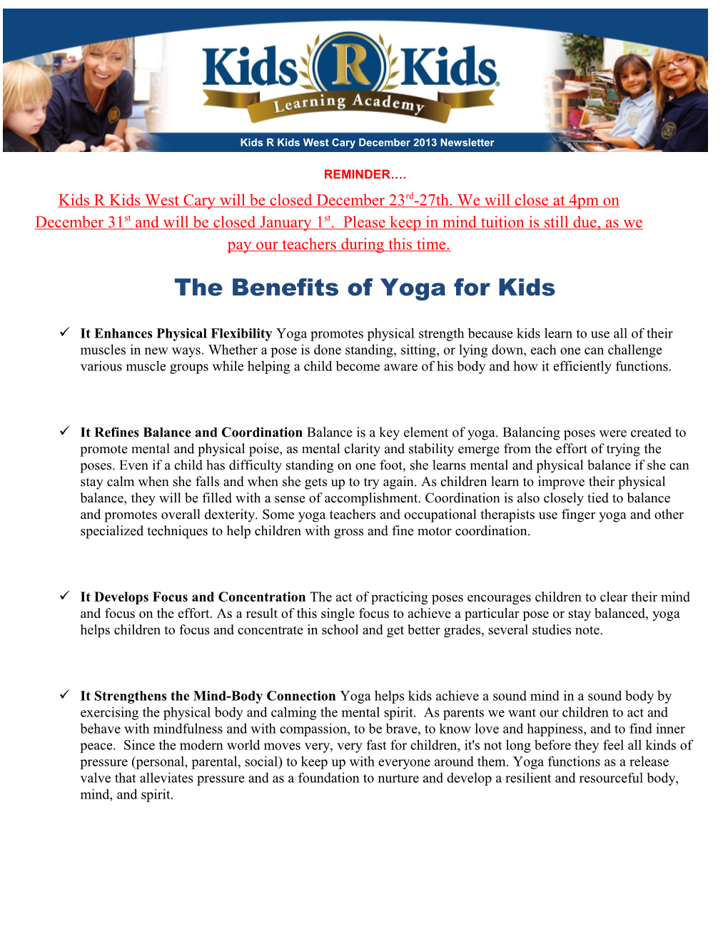 The Benefits of Yoga for Kids