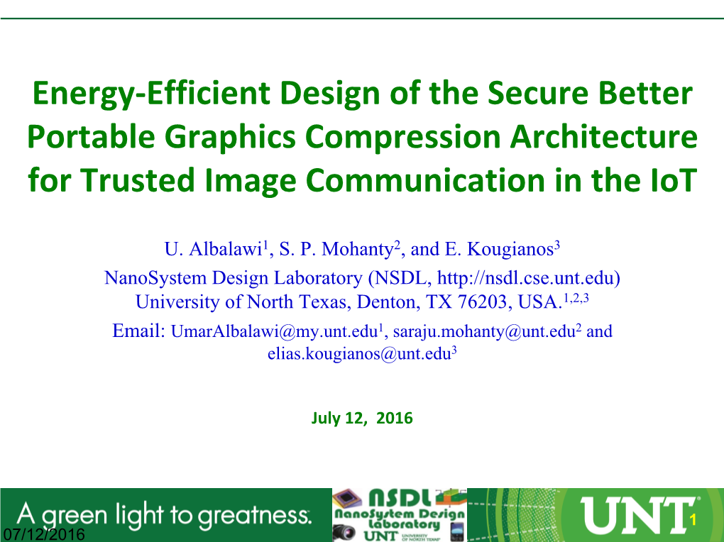 Energy-Efficient Design of the Secure Better Portable Graphics Compression Architecture for Trusted Image Communication in the Iot