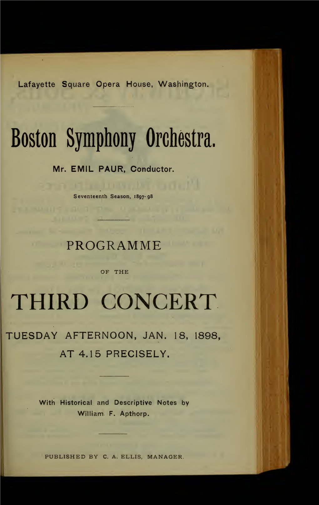 Boston Symphony Orchestra Concert Programs, Season 17, 1897-1898