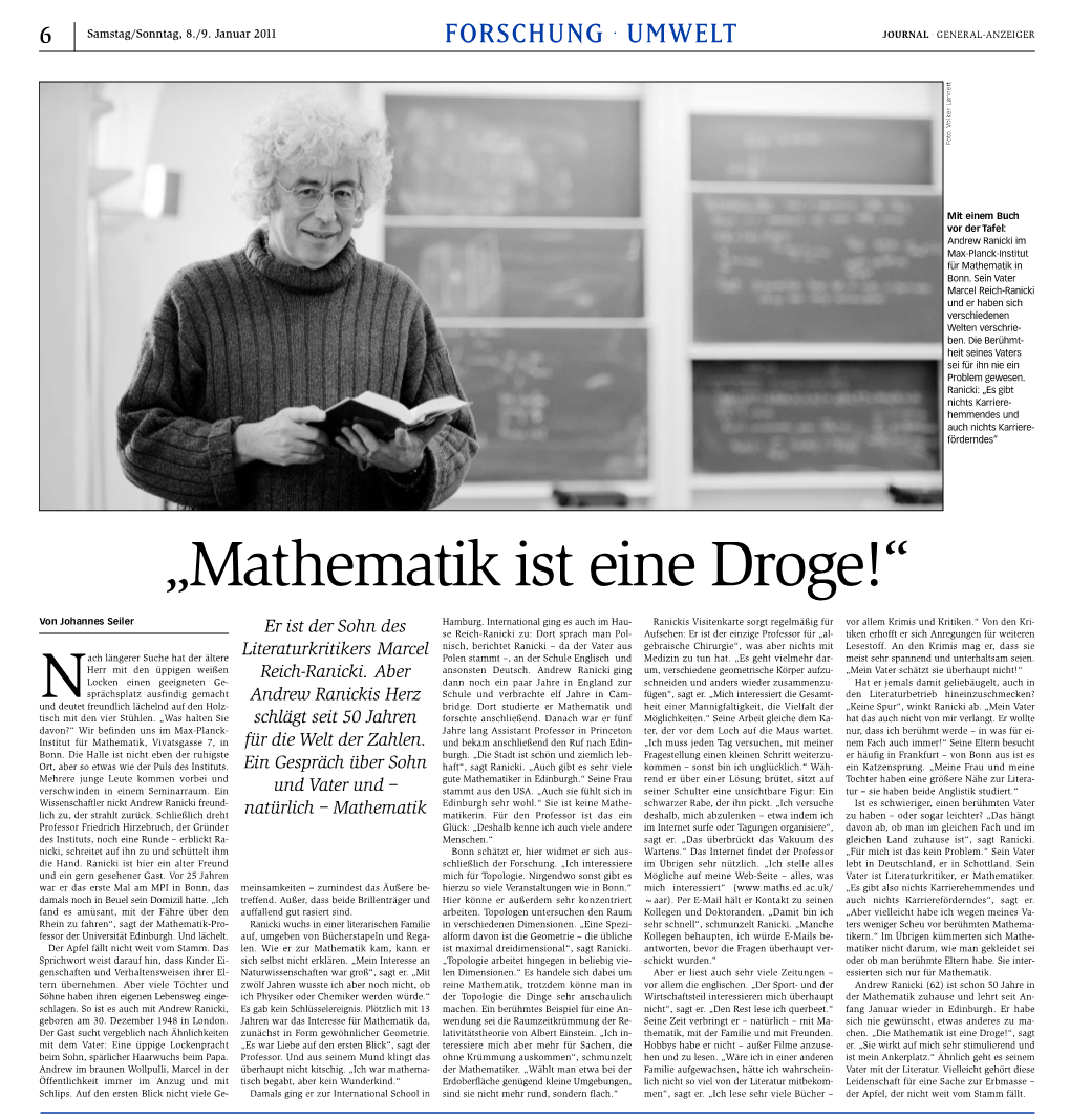 „Mathematik Ist Eine Droge!“