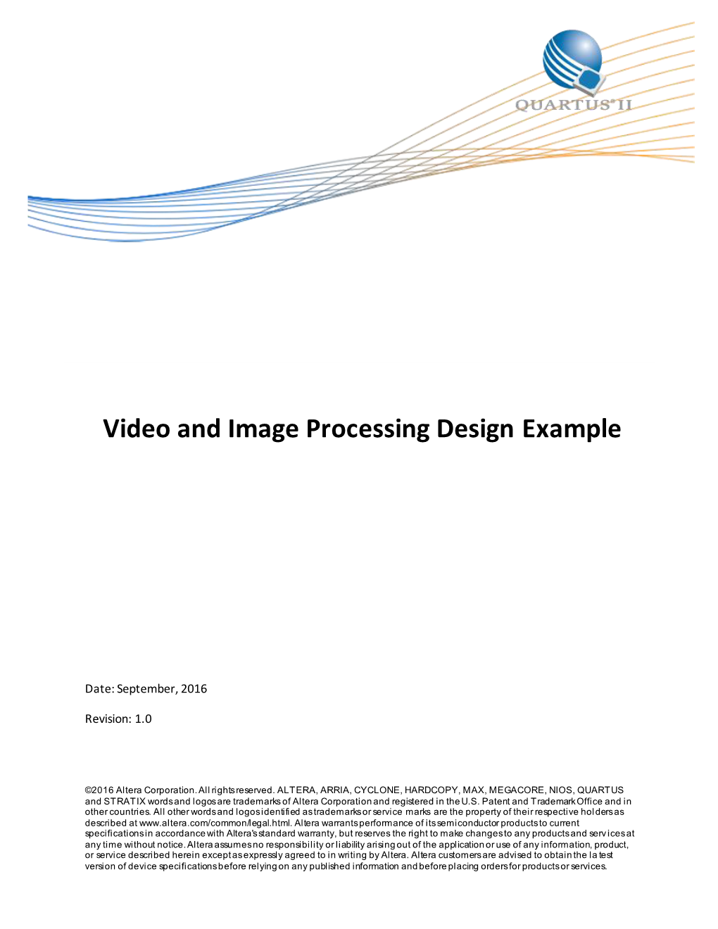 Video and Image Processing Design Example