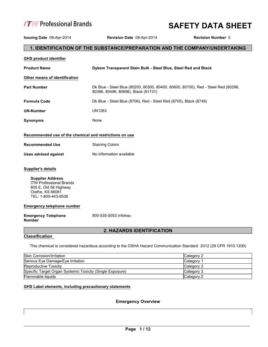 Safety Data Sheet