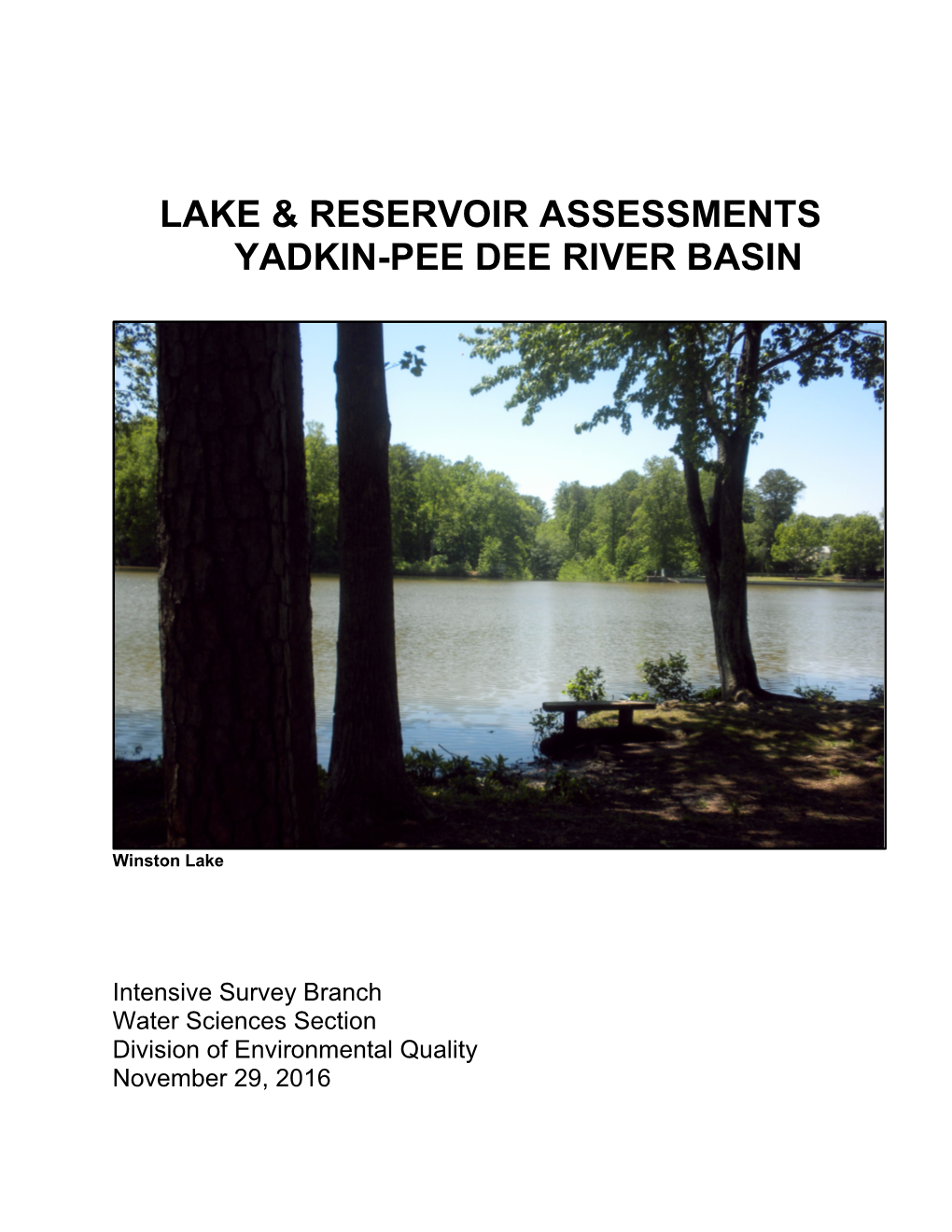 Lake & Reservoir Assessments Yadkin-Pee Dee River Basin