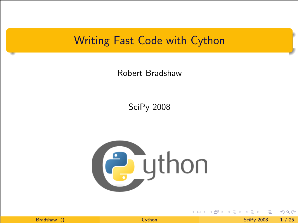 Writing Fast Code with Cython