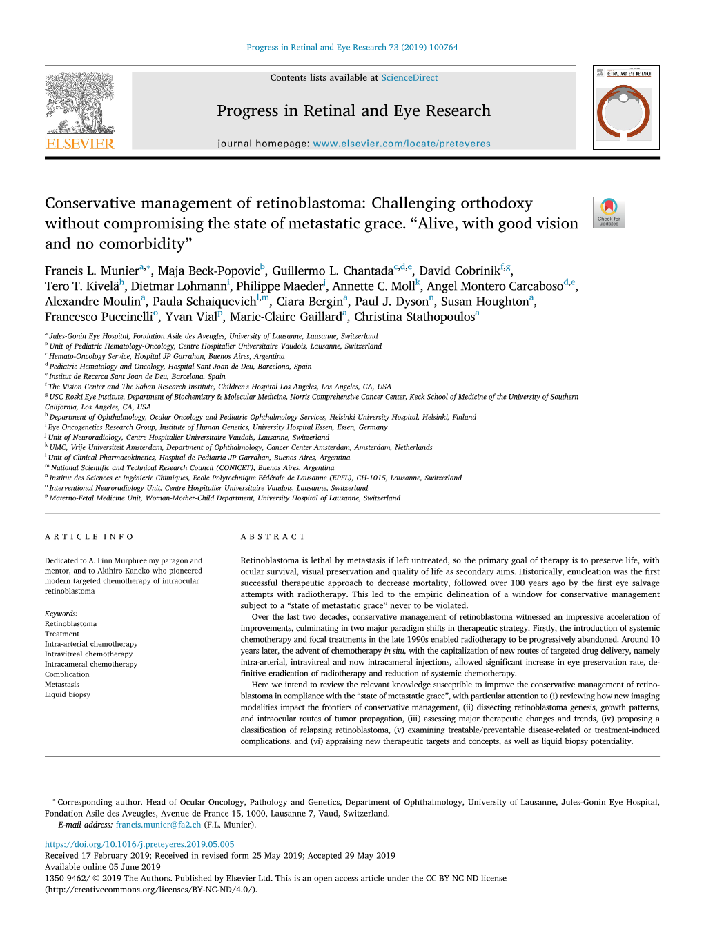 Progress in Retinal and Eye Research 73 (2019) 100764