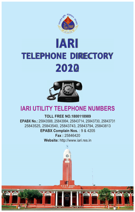 Telephone Directory of IARI As on Oct 2020