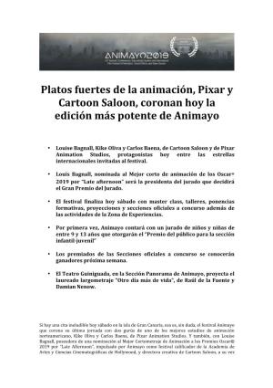 NP. Platos Fuertes De La Animación, Pixar Y Cartoon Saloon, Coronan