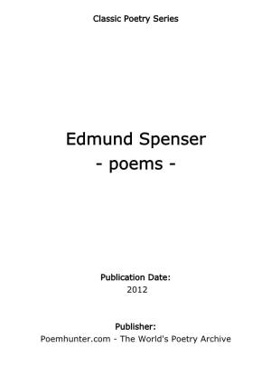 Edmund Spenser - Poems