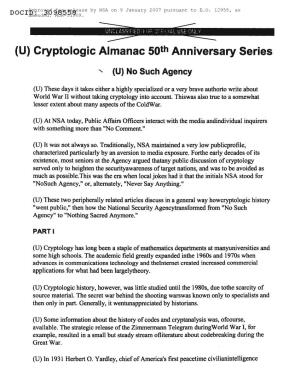 (U) Cryptologic Almanac 50Th Anniversary Series