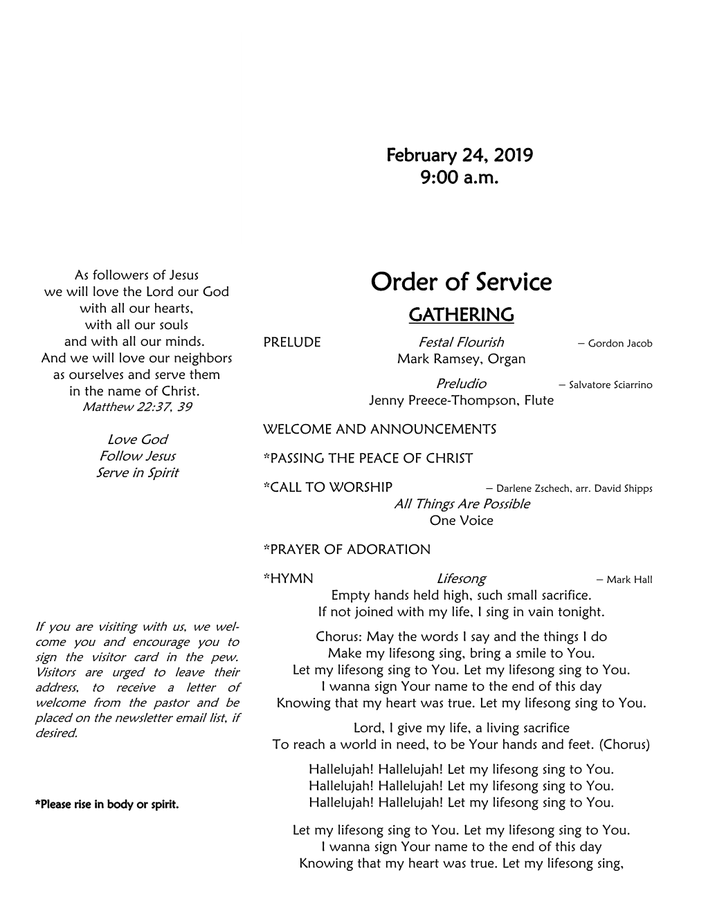 Order of Service