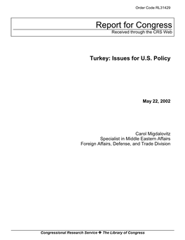 Turkey: Issues for US Policy