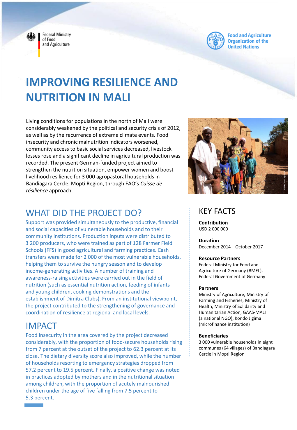 Improving Resilience and Nutrition in Mali