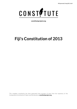 Fiji's Constitution of 2013