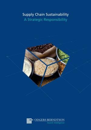 Supply Chain Sustainability a Strategic Responsibility