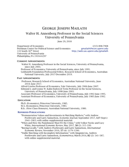 George Joseph Mailath Walter H