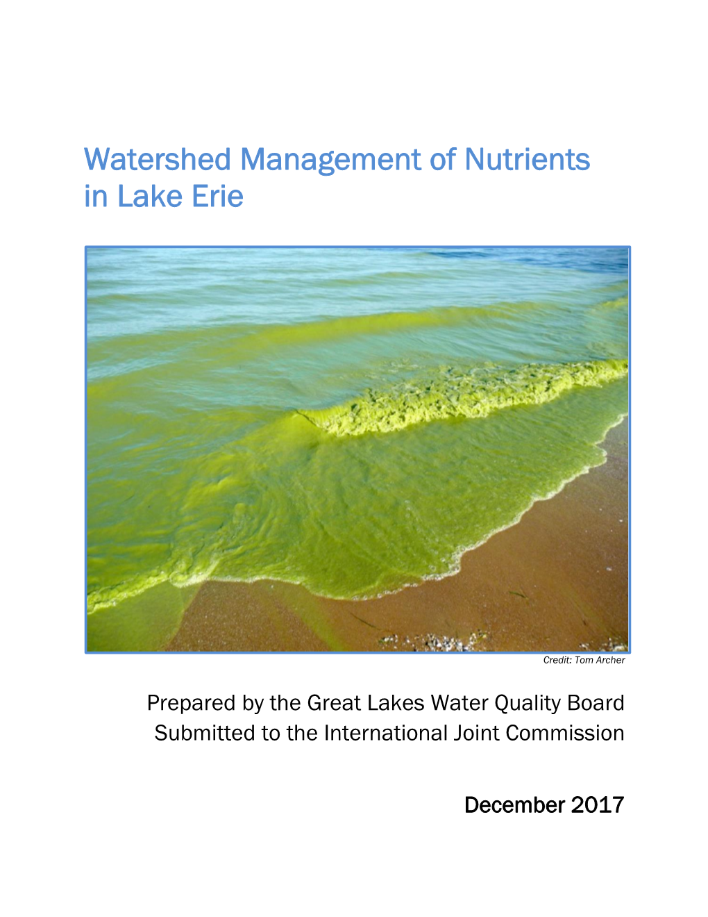 Watershed Management of Nutrients in Lake Erie