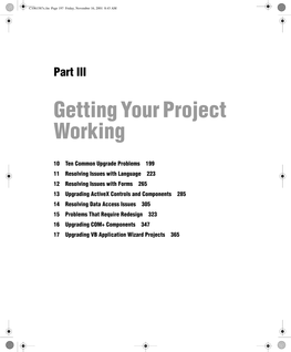 Getting Your Project Working