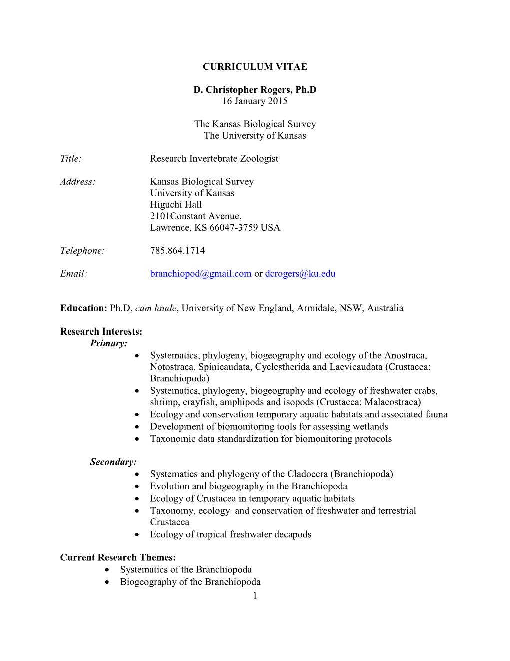 D Christopher Rogers CV 2015.Pdf