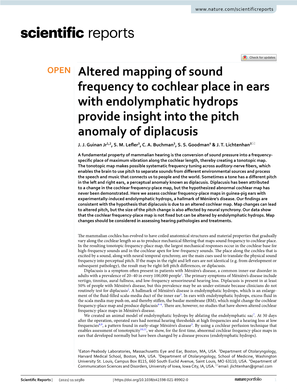 Altered Mapping of Sound Frequency to Cochlear Place in Ears with Endolymphatic Hydrops Provide Insight Into the Pitch Anomaly of Diplacusis J