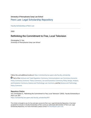 Rethinking the Commitment to Free, Local Television