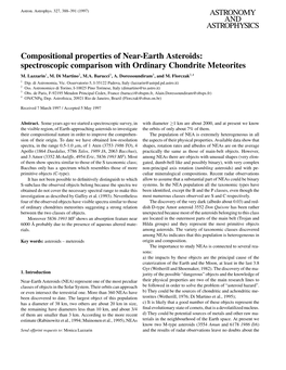 Compositional Properties of Near-Earth Asteroids: Spectroscopic Comparison with Ordinary Chondrite Meteorites M