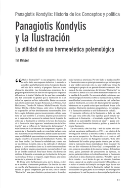 Panagiotis Kondylis Y La Ilustración La Utilidad De Una Hermenéutica Polemológica