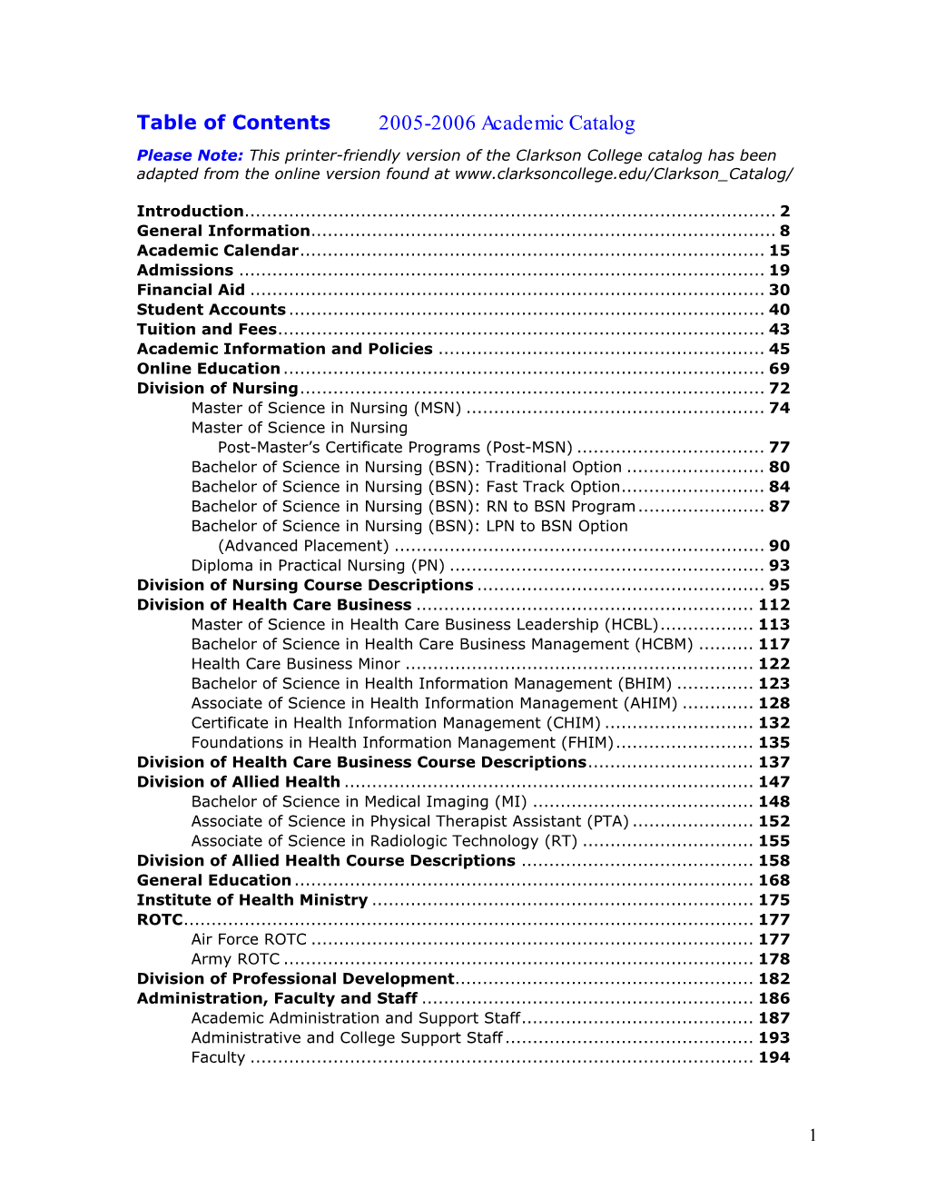 2005-2006 Academic Catalog